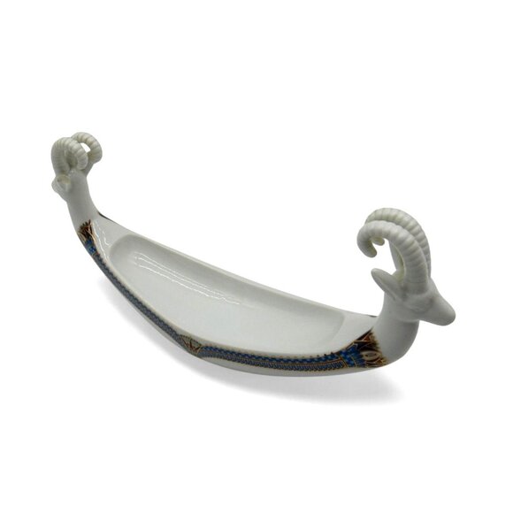 ELIZABETH ARDEN Pharaohs Rams Head Boat Vanity Dish Vintage 10" - Picture 4 of 11